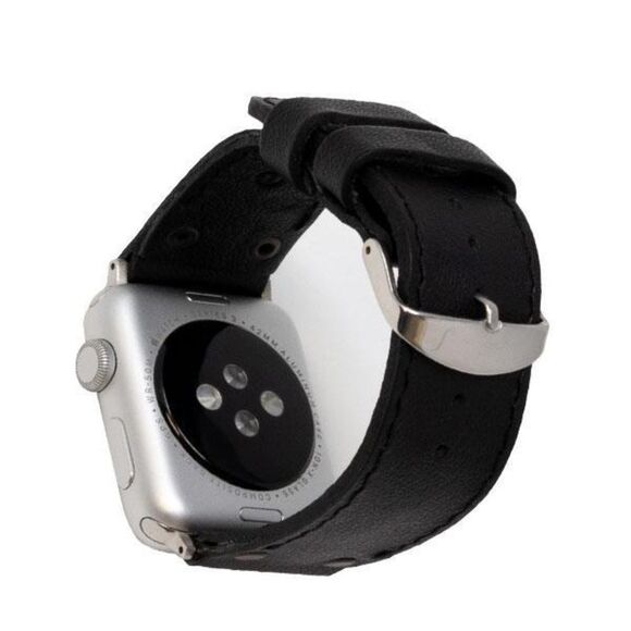NWT Genuine Black Leather Apple Watch Band - Picture 1 of 7